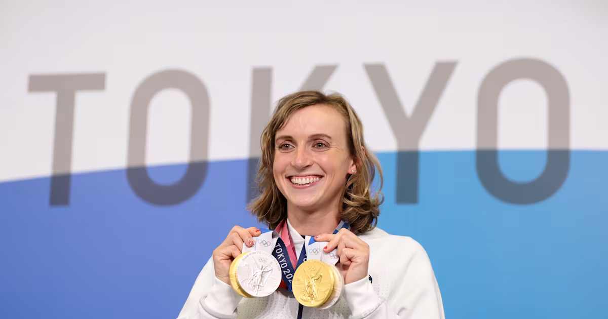 Katie Ledecky won her eighth career gold medal, tying Jenny Thompson’s record for the most by a U.S. woman in Olympic history.